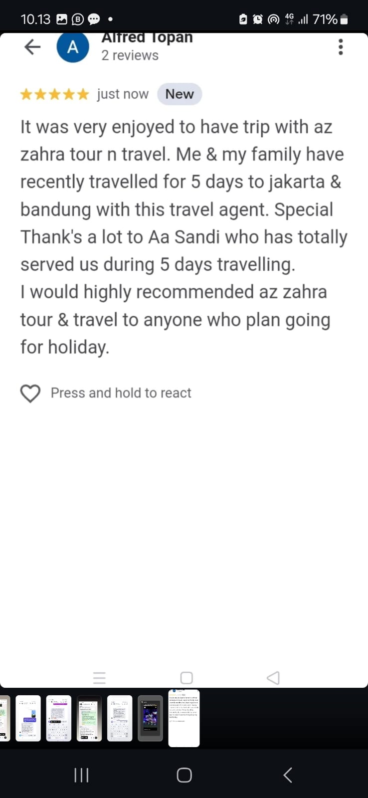 Azzahra Tour & Travel Testimoni Client (1) Azzahra Tour & Travel Testimoni Client (1)